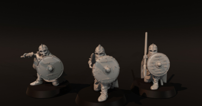 Vendel Era Warriors Kneeling with Spears - 28mm