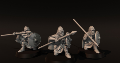 Vendel Era Warriors Kneeling with Spears - 28mm - Image 4