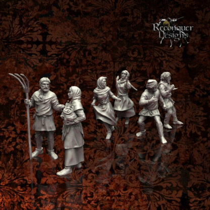 Villagers Set A - 28mm (1/56), 6 Figures in Set, Reconquer Designs - Image 5