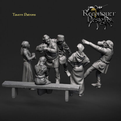 Medieval etc Tavern Patrons Set -  28mm (1/56), Reconquer Designs - Image 3