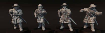 13th Century Billmen Attacking  - Medbury 28mm