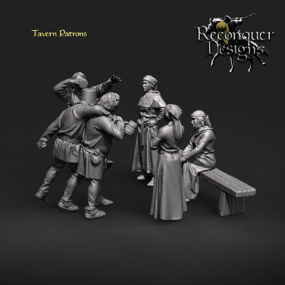 Medieval etc Tavern Patrons Set -  28mm (1/56), Reconquer Designs - Image 2