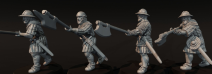 13th Century Billmen Attacking  - Medbury 28mm - Image 2