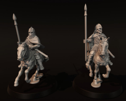 Mounted Vendel Era Armoured Warriors With Spears Set 2 - Medbury 28mm