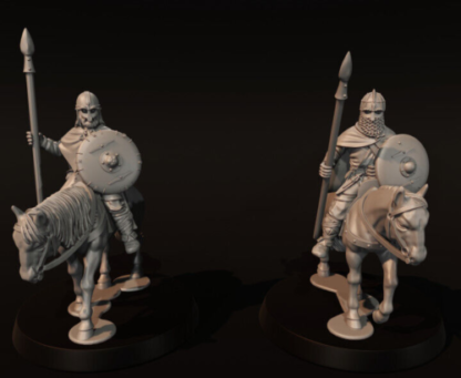 Mounted Vendel Era Unarmoured Warriors With Spears- Medbury 28mm