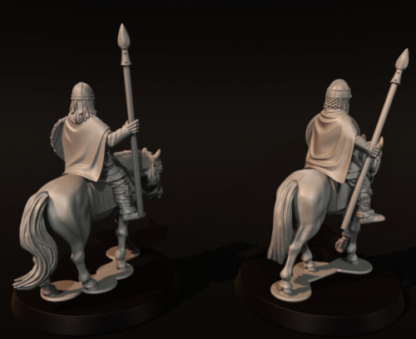 Mounted Vendel Era Unarmoured Warriors With Spears- Medbury 28mm - Image 3