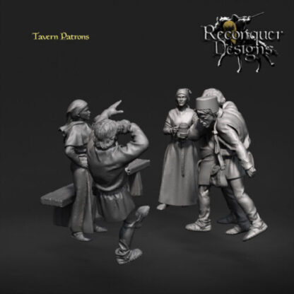 Medieval etc Tavern Patrons Set -  28mm (1/56), Reconquer Designs - Image 4