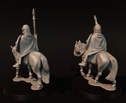 Mounted Vendel Era Unarmoured Warriors With Spears- Medbury 28mm - Image 2