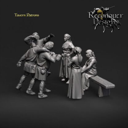 Medieval etc Tavern Patrons Set -  28mm (1/56), Reconquer Designs - Image 5