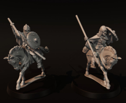 Mounted Vendel Era Armoured Warriors With Spears Set 1- Medbury 28mm - Image 3