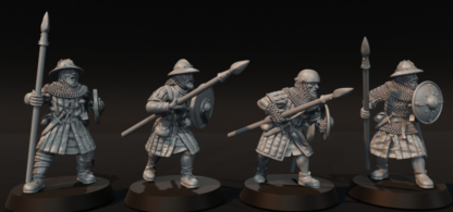 Scots Warriors Spears & Shields 28mm Medieval Bannockburn Wargames Collectors - Image 5