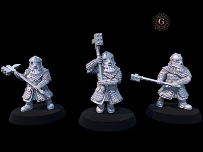 Dwarf Hammerers & Command 5 Figures 28mm 1/56 Unpainted - Image 3
