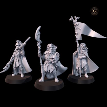 Wood Elf Spearmen Command X3 28mm 1/56 - Image 2