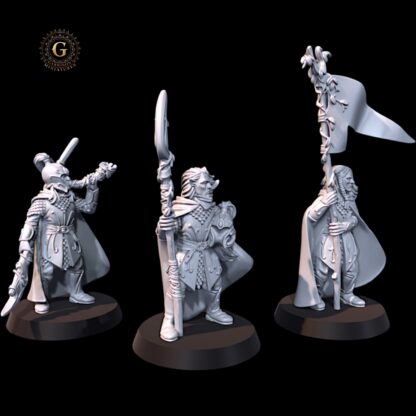 Wood Elf Spearmen Command X3 28mm 1/56 - Image 3