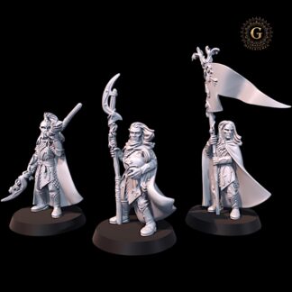 Wood Elf Spearmen Command X3 28mm 1/56