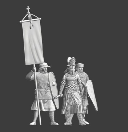 Medieval Warrior Bishop Shield Wall Command Set- 28mm (1:56) - Image 2