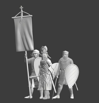 Medieval Warrior Bishop Shield Wall Command Set- 28mm (1:56) - Image 3