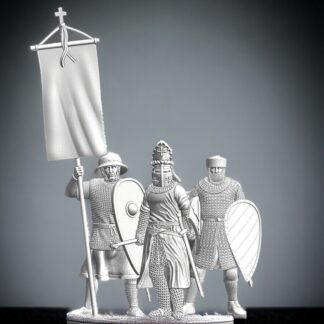 Medieval Warrior Bishop Shield Wall Command Set- 28mm (1:56)