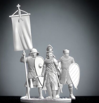 Medieval Warrior Bishop Shield Wall Command Set- 28mm (1:56)