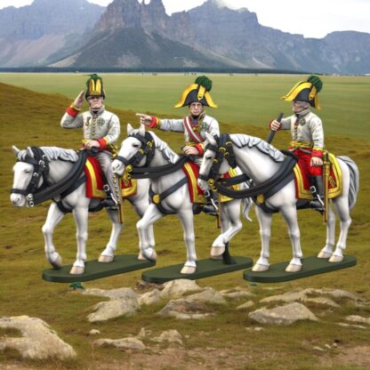 Napoleonic 28mm Austrian Cavalry Officers X3 for Wargames & Collectors UNPAINTED