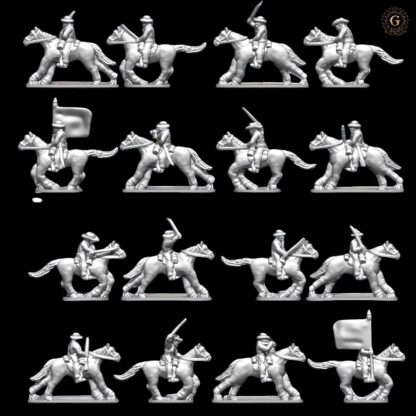 15mm American Civil War Confederate Cavalry 8 Mounted Figures Wargames Collector