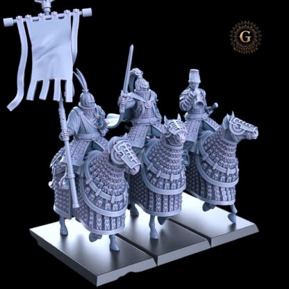 Cathay Jade Cavalry Command 32mm X3 Mounted Figures - Image 6