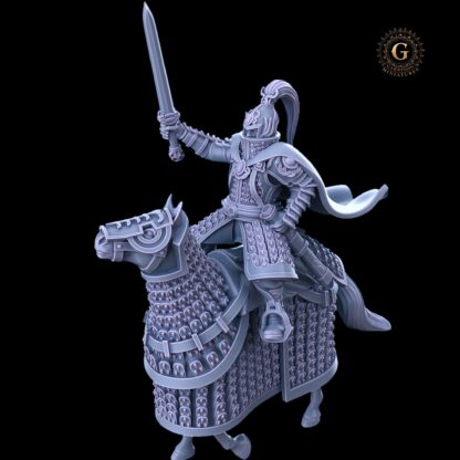 Cathay Jade Cavalry Command 32mm X3 Mounted Figures - Image 3