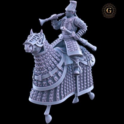 Cathay Jade Cavalry Command 32mm X3 Mounted Figures - Image 2
