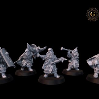 Dwarf Commanders X5 28mm 1/56 Unpainted Wargames Collectors Figures