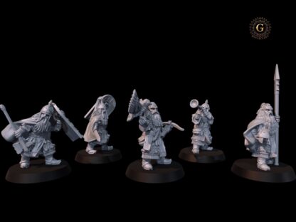Dwarf Commanders X5 28mm 1/56 Unpainted Wargames Collectors Figures - Image 3