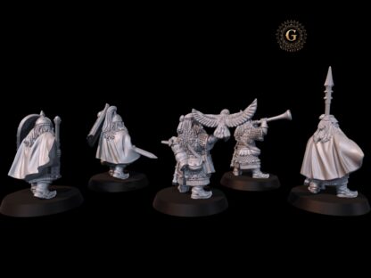 Dwarf Commanders X5 28mm 1/56 Unpainted Wargames Collectors Figures - Image 4