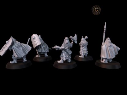 Dwarf Commanders X5 28mm 1/56 Unpainted Wargames Collectors Figures - Image 5
