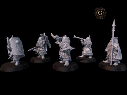 Dwarf Commanders X5 28mm 1/56 Unpainted Wargames Collectors Figures - Image 6