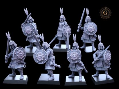 Cathay Jade Warriors Unit Sword & Shield X7 32mm