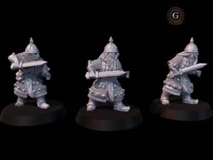 Dwarf Warriors Swords,Tower Shields X3 28mm 1/56 Unpainted Wargame Collectors Figures - Image 4