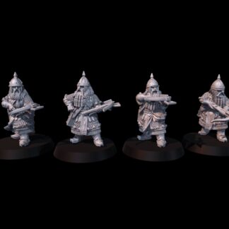 Dwarf Warriors with Crossbows, X4 28mm 1/56 Unpainted Wargames Collectors Figures (Copy)