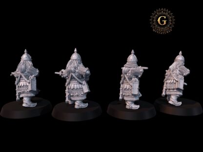 Dwarf Warriors with Crossbows, X4 28mm 1/56 Unpainted Wargames Collectors Figures (Copy) - Image 5