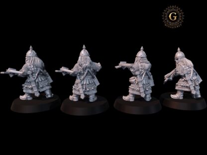 Dwarf Warriors with Crossbows, X4 28mm 1/56 Unpainted Wargames Collectors Figures (Copy) - Image 6